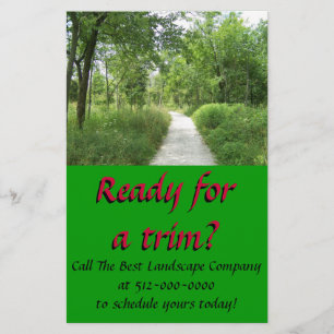 Volante de la empresa de paisajismo