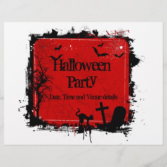 Volante de la fiesta Grunge Halloween (Frente)