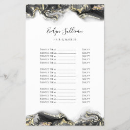 Volante de la lista de precios de diseño de mármol