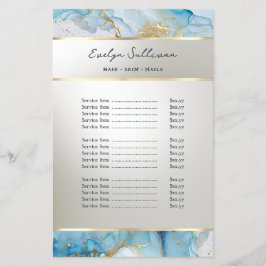 volante de la lista de precios de mármol de tinta