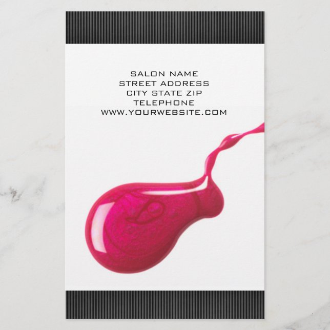 Volante de la lista de precios de salon (Frente)