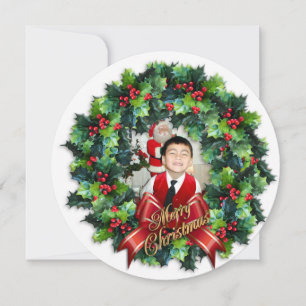 Volante de la tarjeta de fotografía de Navidad