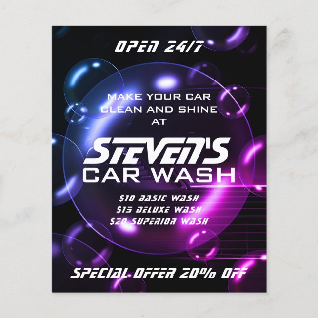 Volante de lavado de coches con burbujas de jabón (Frente)