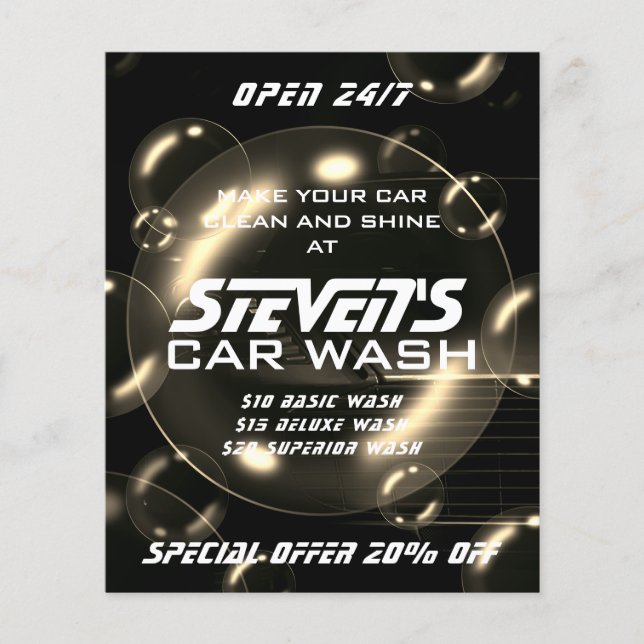 Volante de lavado de coches con burbujas de jabón (Frente)