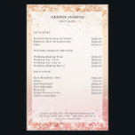 Volante de lista de precios de venta de Purpurinas<br><div class="desc">Moderno,  purpurina,  salón,  folleto de la lista de precios. Edite su producto en unos minutos añadiendo sus datos. Puede cambiar el tipo de letra/color/posición "personalización adicional".</div>