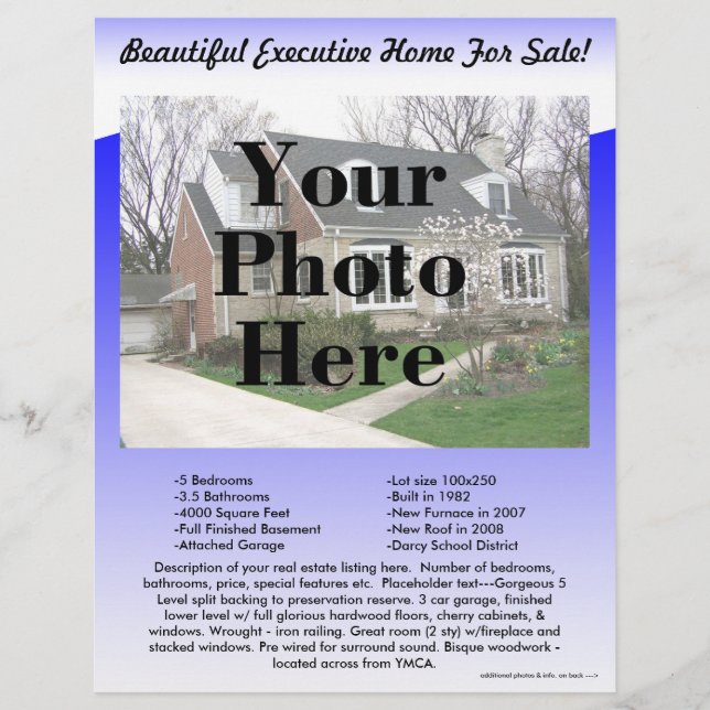 Volante de listado inmobiliario de dos lados (Frente)