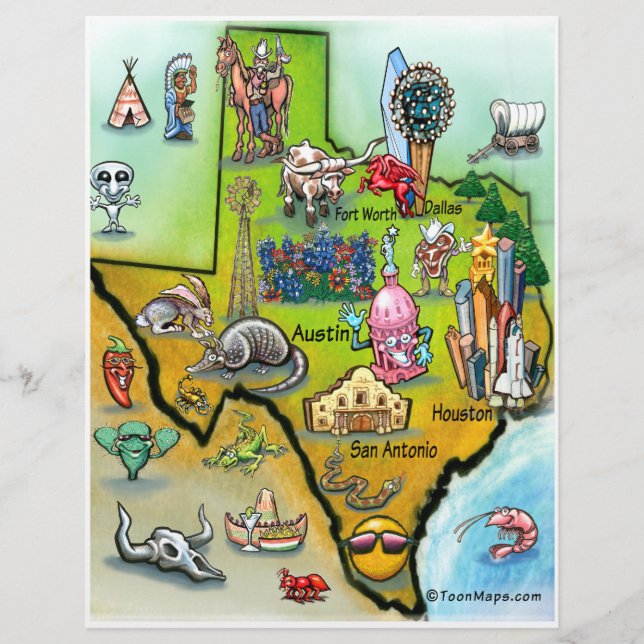 Volante de mapa del Personalizado de Texas (Frente)