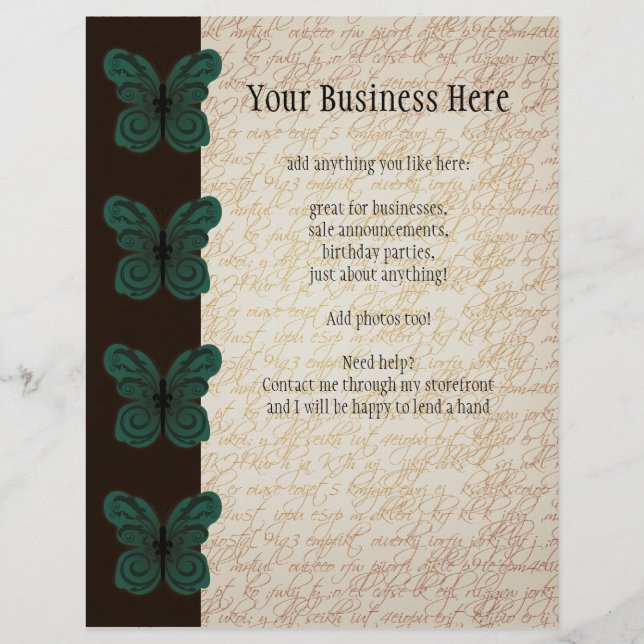 Volante de mariposa quemada (Frente)