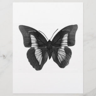 Volante de mariposas en blanco y negro