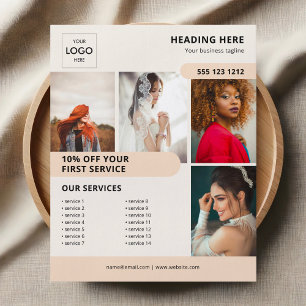 Volante de marketing empresarial con logotipo foto