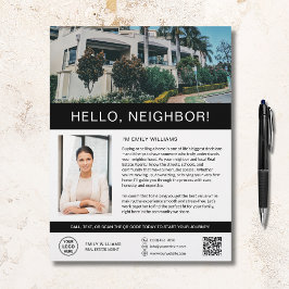 Volante de marketing inmobiliario de Hello Neighbo