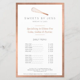 Volante de Media Página de Panadería Rose Gold Whi