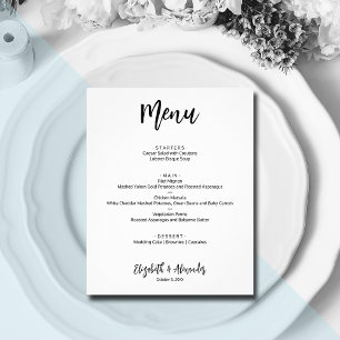 Volante de menú Boda de presupuesto