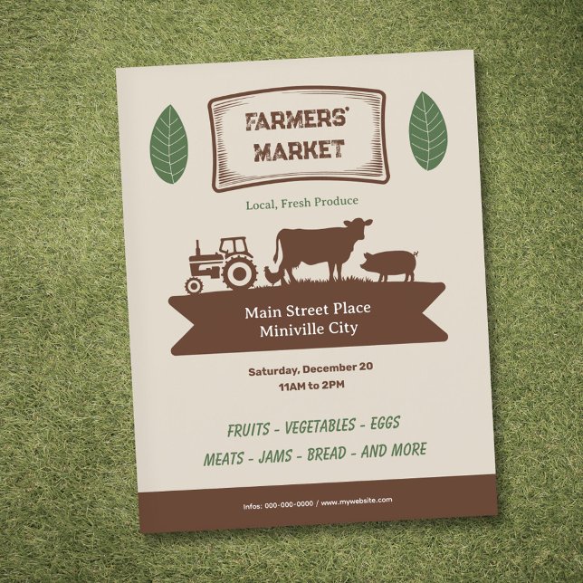 Volante de mercado para agricultores (Farmers' Market Flyer)