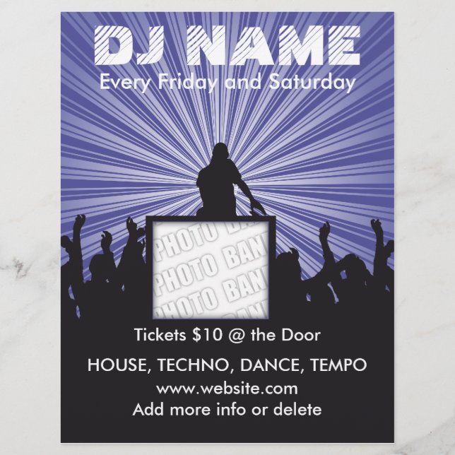 Volante de música con nombre de DJ (Frente)