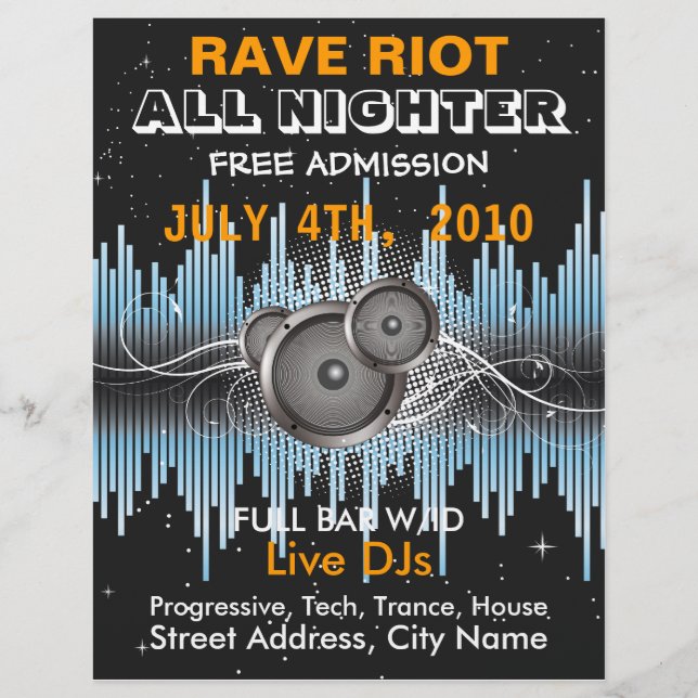 Volante de música Rave Riot (Frente)