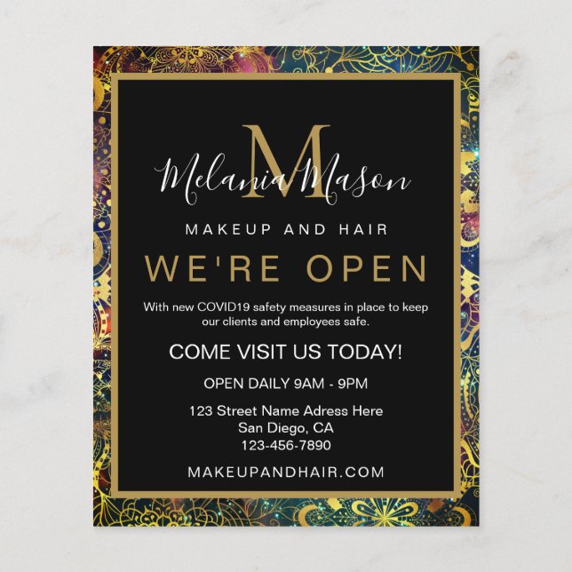 Volante de nebulosa mandala acuática dorada (Atrás)