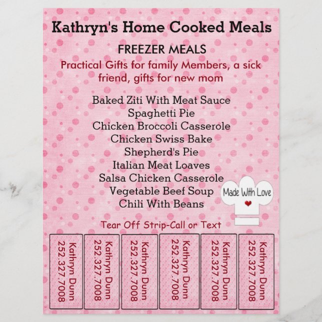 Volante de negocios con tiras desprendibles (Frente)