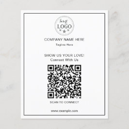 Volante de Negocios de Código QR Limpio y Simple p