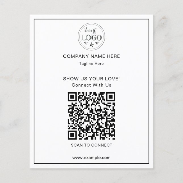Volante de Negocios de Código QR Limpio y Simple p (Frente)