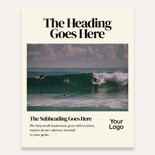 Volante de Negocios de Foto Editorial Retro en Neg