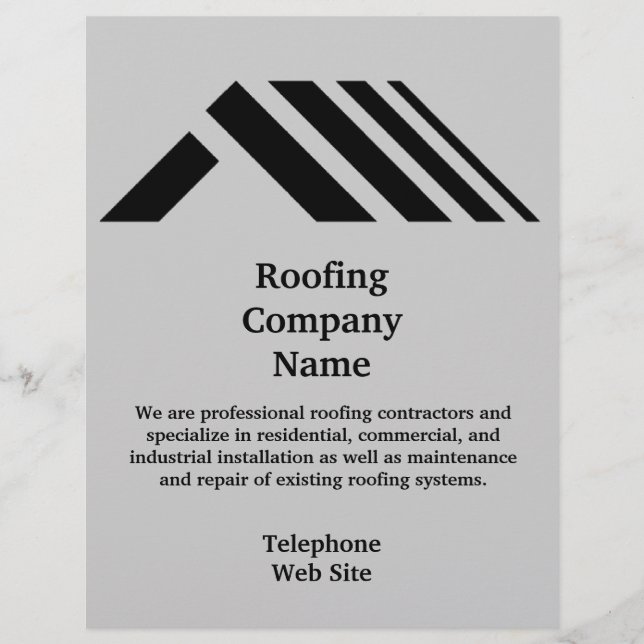 Volante de negocios de la empresa Roofing (Frente)