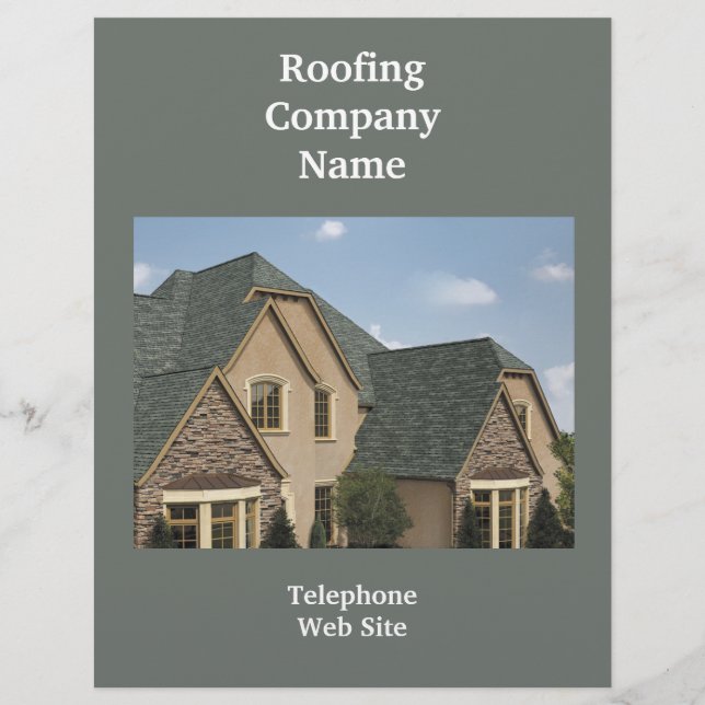 Volante de negocios de la empresa Roofing (Frente)