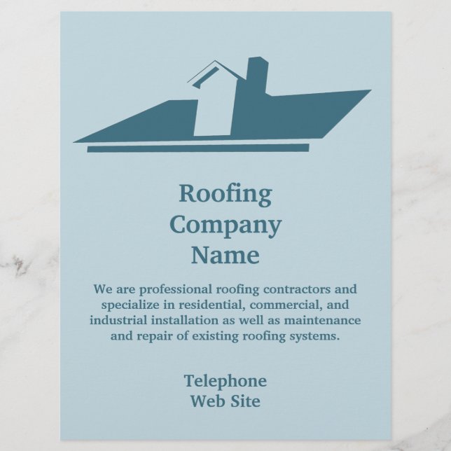Volante de negocios de la empresa Roofing (Frente)