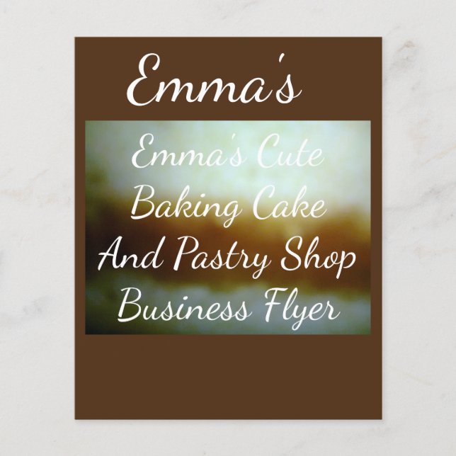 Volante De Negocios De La Tienda De Pasteles Y Pas (Frente)