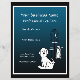 Volante de negocios de mascota Sitter Boarding
