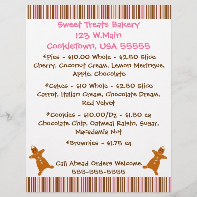 Volante de negocios de panadería (Frente)