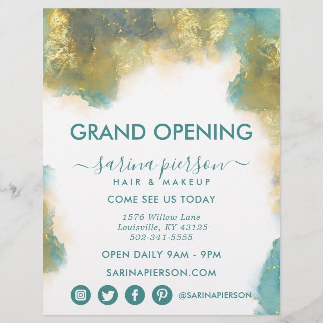 Volante De Negocios De Tinta Líquida De Arte Moder (Frente)