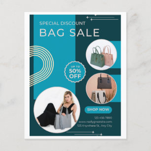 Volante de Negocios de Venta de Bolso de Mano Teal