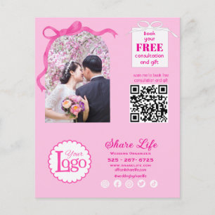 Volante de Organizador de Bodas con Cinta Rosa par
