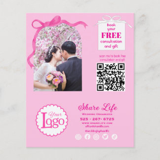 Volante de Organizador de Bodas con Cinta Rosa par