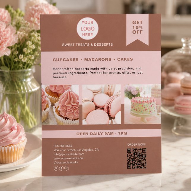 Volante de panadería con logotipo personalizado (Bakery Custom Logo Flyer)