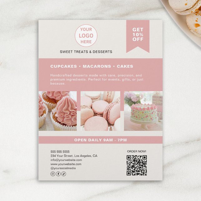 Volante de panadería con logotipo personalizado (Bakery Custom Logo Flyer)