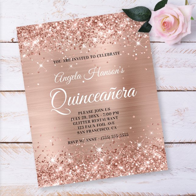 Volante de papel de Quinceañera con brillo de oro  (Subido por el creador)