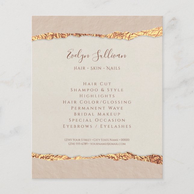 Volante de papel rasgado brillante (Frente)