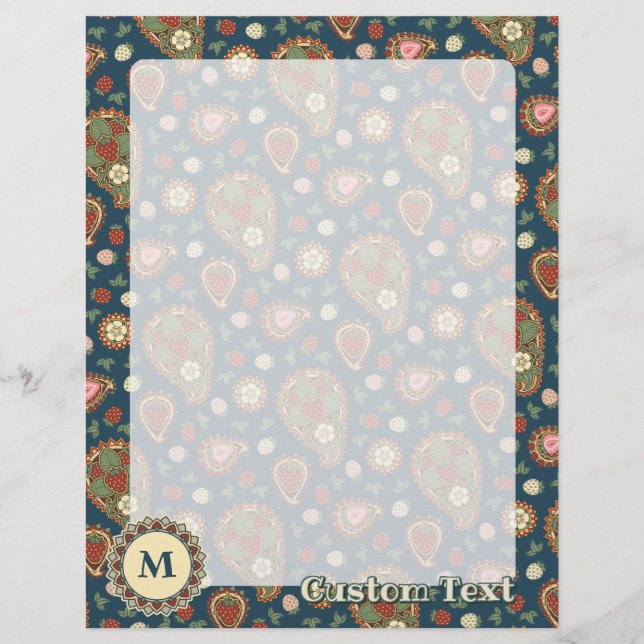 Volante de patrón de fresa Paisley (Frente)