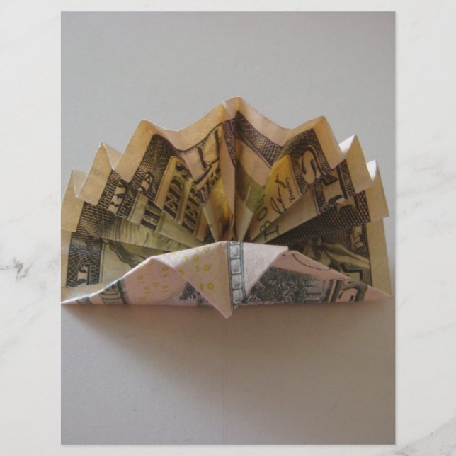 Volante de pavo de origami de dólar (Frente)