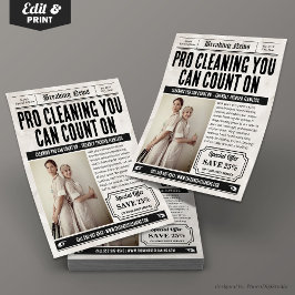 Volante de periódico, servicios de limpieza reside