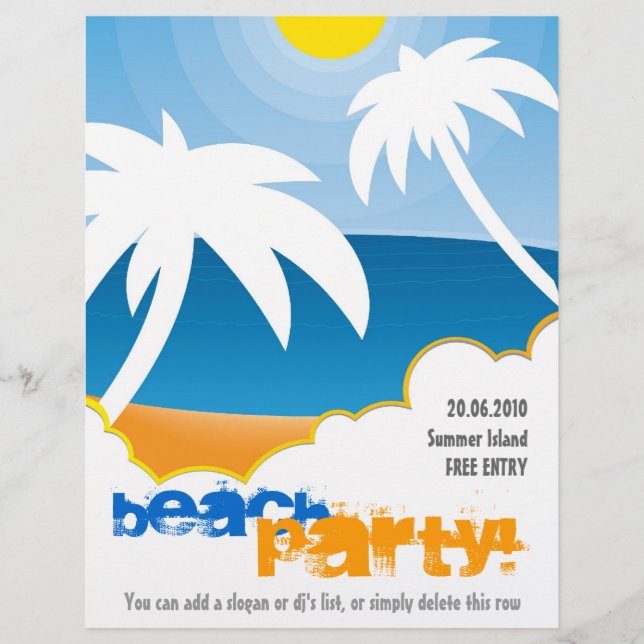 Volante de personalizable Beach Fiesta (Frente)