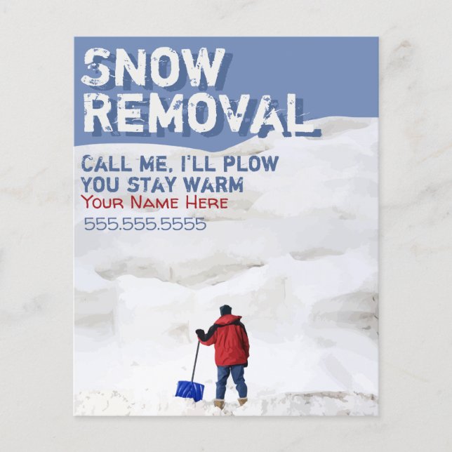 Volante de Personalizable de eliminación de nieve. (Frente)