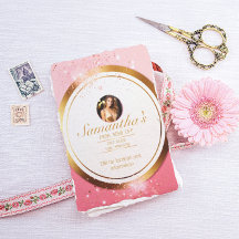 Volante de Personalizable rosa y dorado en polvo d