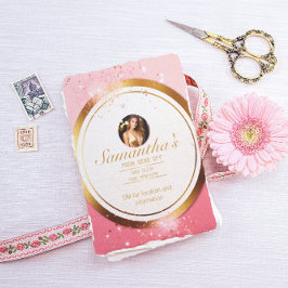 Volante de Personalizable rosa y dorado en polvo d