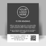 Volante de plantilla profesional de código QR para<br><div class="desc">Volante de plantilla profesional con logotipo profesional de código QR en gris. Este folleto de plantillas de personalizable está diseñado para satisfacer sus necesidades de información de negocios únicas. Perfecto para mostrar el logotipo de su empresa, un código QR para dirigir a sus clientes a recursos informativos, promociones o cualquier...</div>