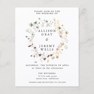 Volante de presupuesto de invitación de boda