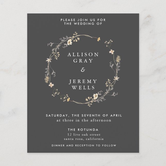  Volante de presupuesto de invitación de boda (Frente)