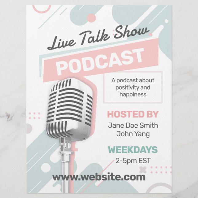 Volante de programa de podcast femenino (Frente)